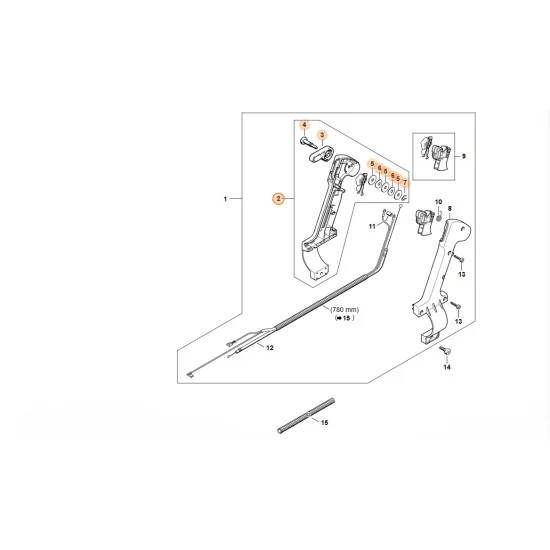 STIHL  Połówka okładziny rękojeści - strona wewnętrzna 67 mm 4203 790 1105